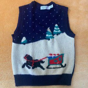 Vintage 100% Shetland Wool Christmas Vest